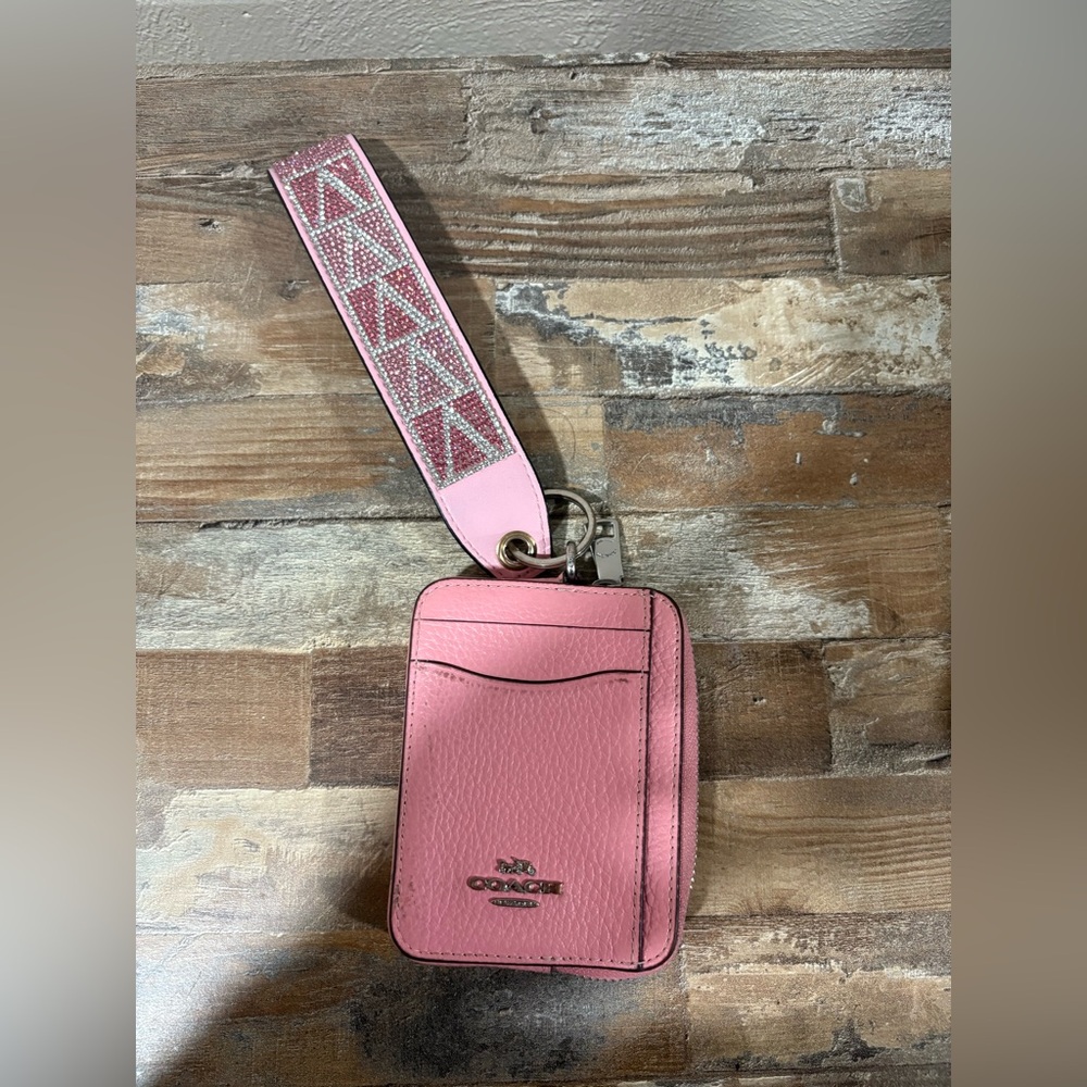 Coach Pink Key & Card Holder with Victorias Secret Strap